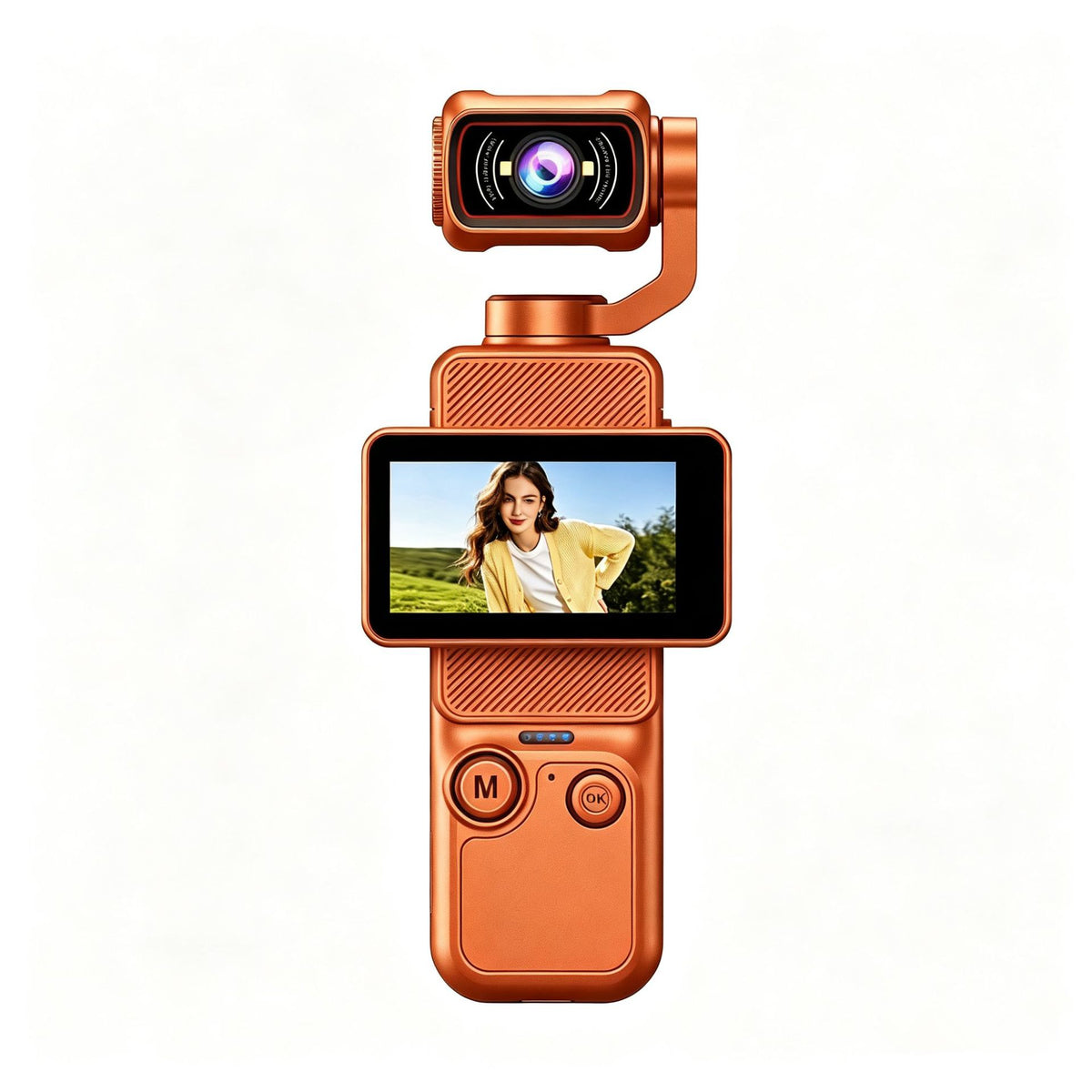 Pocket Action Camera with Rotating Screen WiFi 2.0 LCD Dual Anti-Shake Handheld Recorder