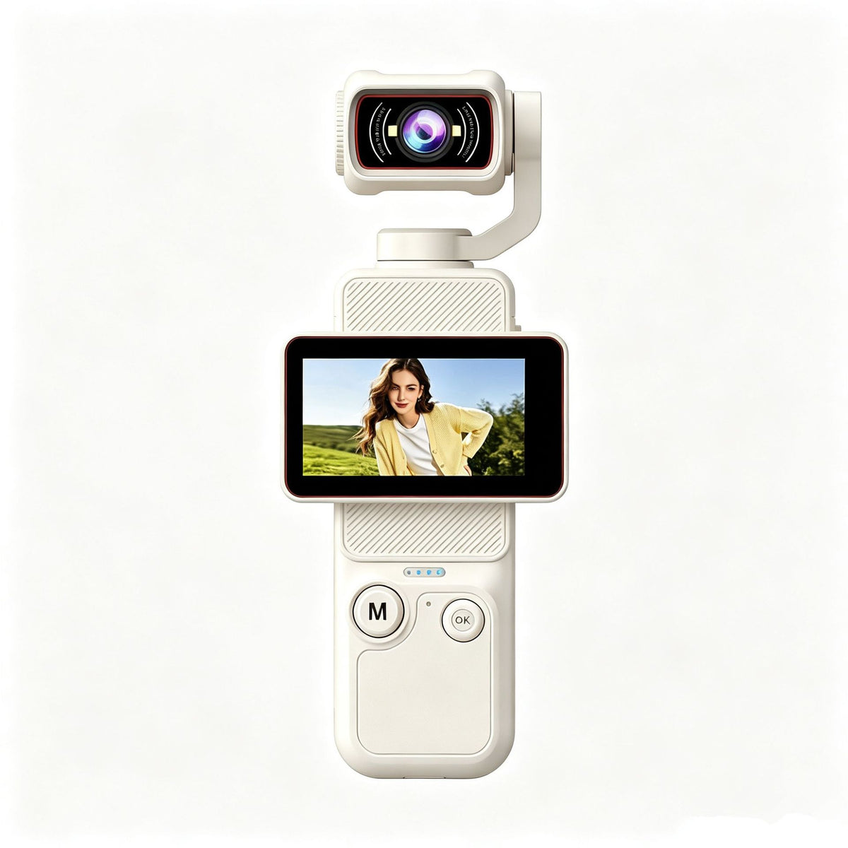 Pocket Action Camera with Rotating Screen WiFi 2.0 LCD Dual Anti-Shake Handheld Recorder