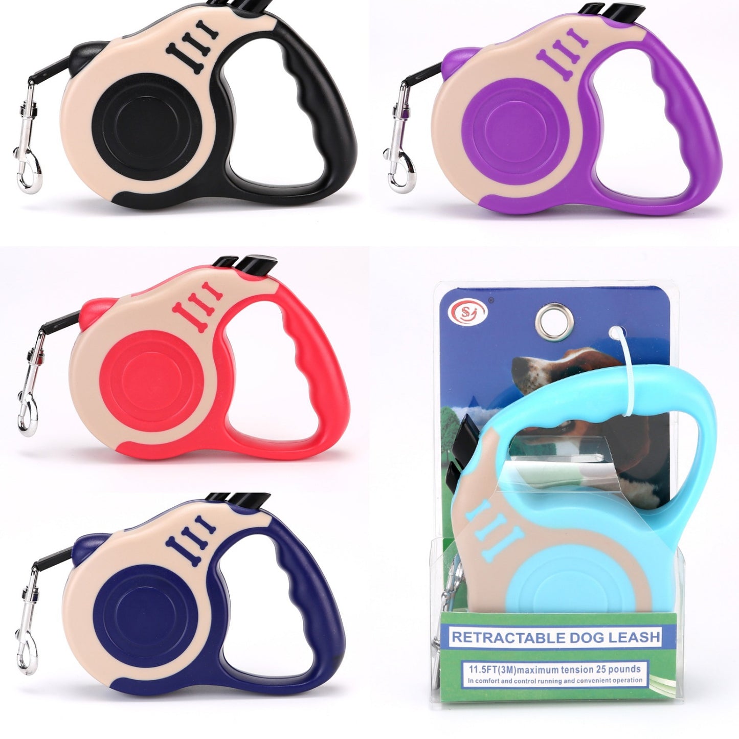 Automatic Retractable Dog Leash with Comfort Grip