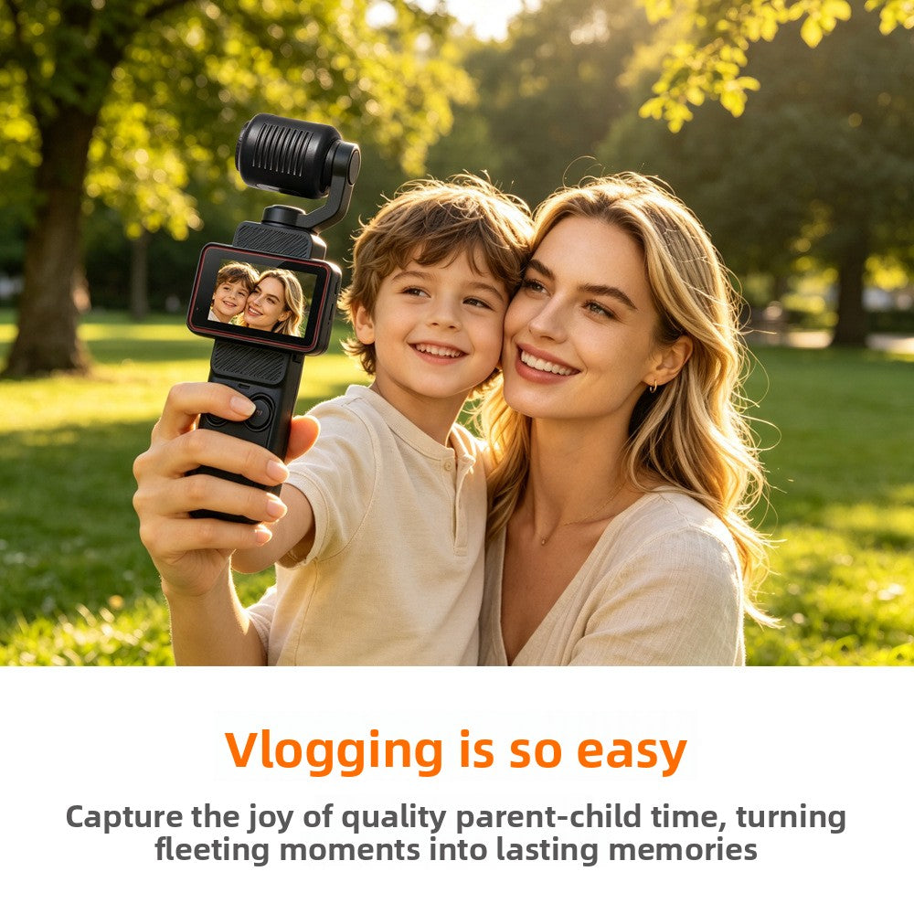 Pocket Action Camera with Rotating Screen WiFi 2.0 LCD Dual Anti-Shake Handheld Recorder