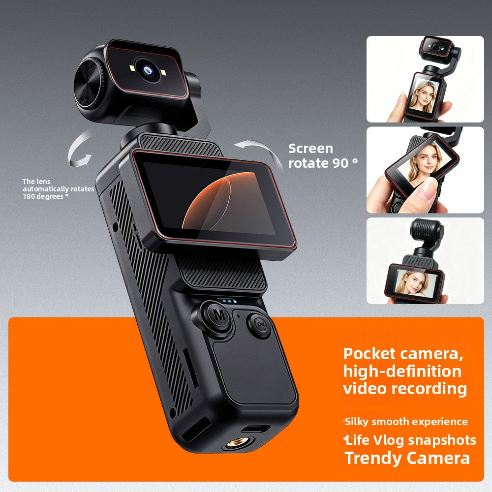 Pocket Action Camera with Rotating Screen WiFi 2.0 LCD Dual Anti-Shake Handheld Recorder
