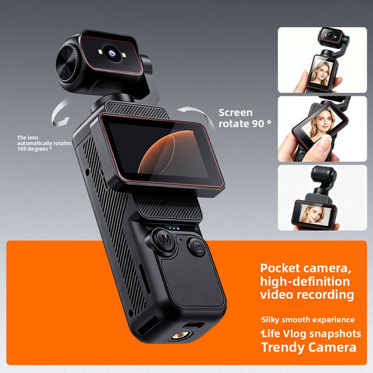 Pocket Action Camera with Rotating Screen WiFi 2.0 LCD Dual Anti-Shake Handheld Recorder